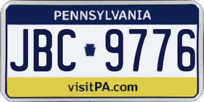 PA license plate JBC9776