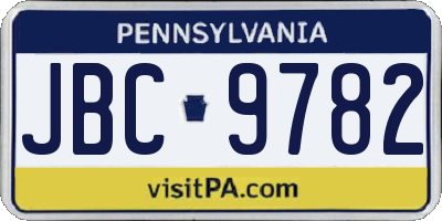 PA license plate JBC9782