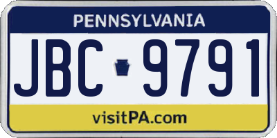 PA license plate JBC9791