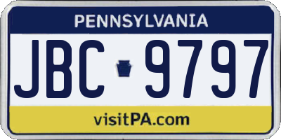 PA license plate JBC9797