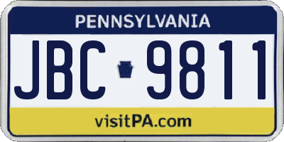 PA license plate JBC9811