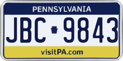 PA license plate JBC9843