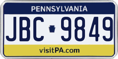 PA license plate JBC9849
