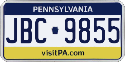 PA license plate JBC9855