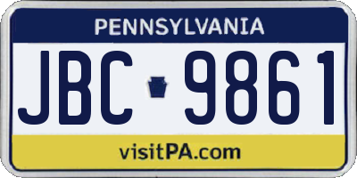 PA license plate JBC9861