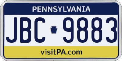 PA license plate JBC9883