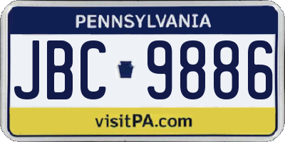 PA license plate JBC9886