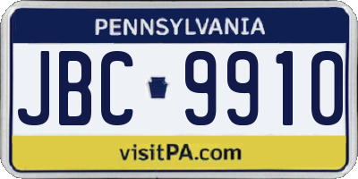 PA license plate JBC9910