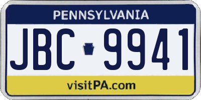 PA license plate JBC9941