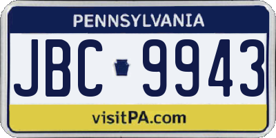 PA license plate JBC9943