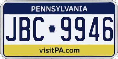 PA license plate JBC9946
