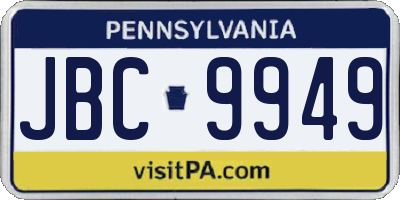 PA license plate JBC9949
