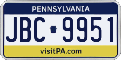 PA license plate JBC9951