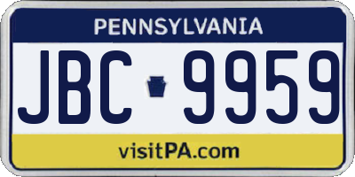 PA license plate JBC9959