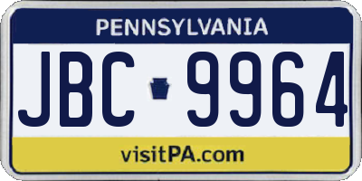 PA license plate JBC9964