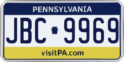 PA license plate JBC9969