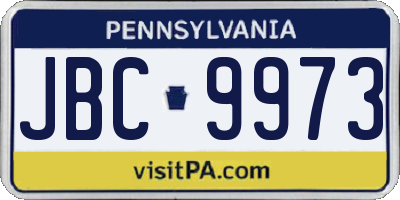 PA license plate JBC9973