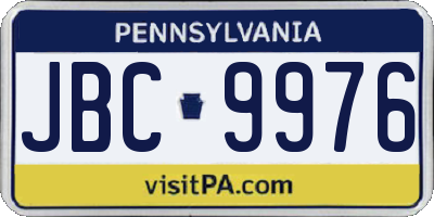 PA license plate JBC9976