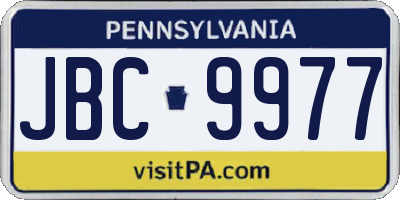 PA license plate JBC9977