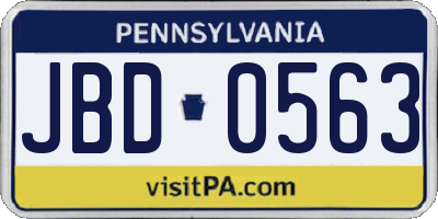 PA license plate JBD0563
