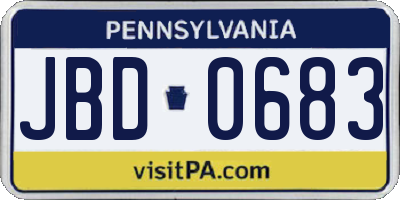 PA license plate JBD0683