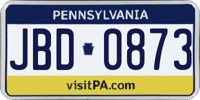 PA license plate JBD0873