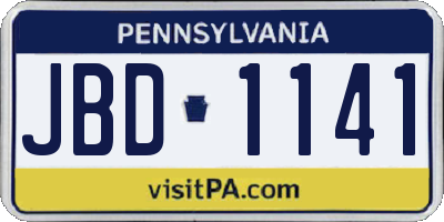PA license plate JBD1141