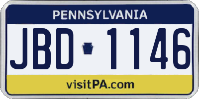PA license plate JBD1146