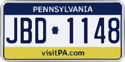 PA license plate JBD1148