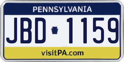 PA license plate JBD1159
