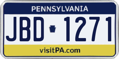 PA license plate JBD1271