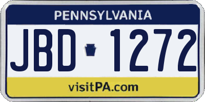 PA license plate JBD1272