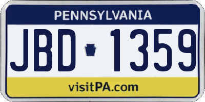 PA license plate JBD1359