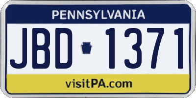 PA license plate JBD1371