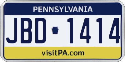 PA license plate JBD1414
