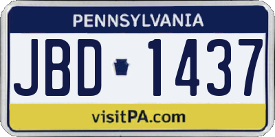 PA license plate JBD1437