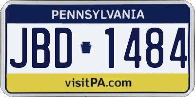 PA license plate JBD1484