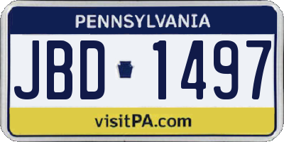 PA license plate JBD1497