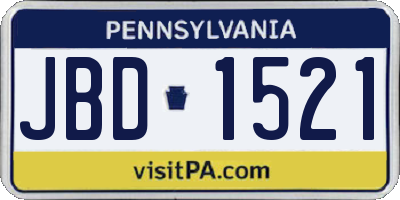 PA license plate JBD1521