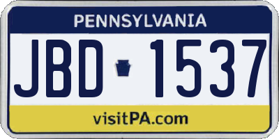 PA license plate JBD1537