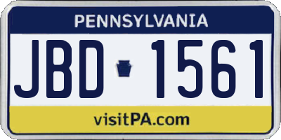 PA license plate JBD1561