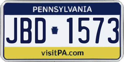 PA license plate JBD1573