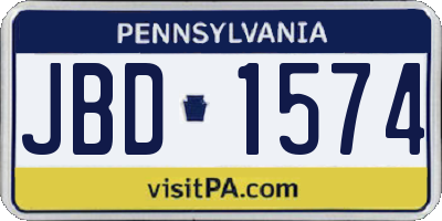 PA license plate JBD1574