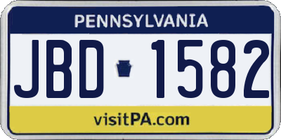 PA license plate JBD1582