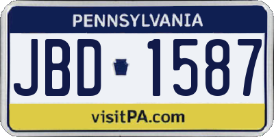 PA license plate JBD1587