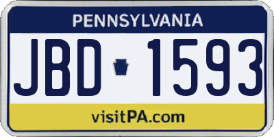 PA license plate JBD1593