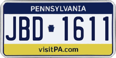 PA license plate JBD1611