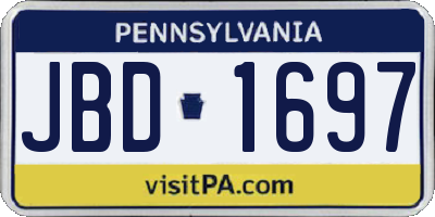 PA license plate JBD1697