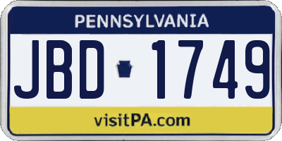 PA license plate JBD1749