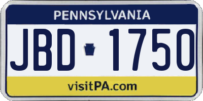 PA license plate JBD1750
